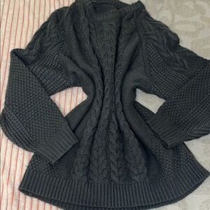 Women's dark grey Cable Knit oversized Sweater